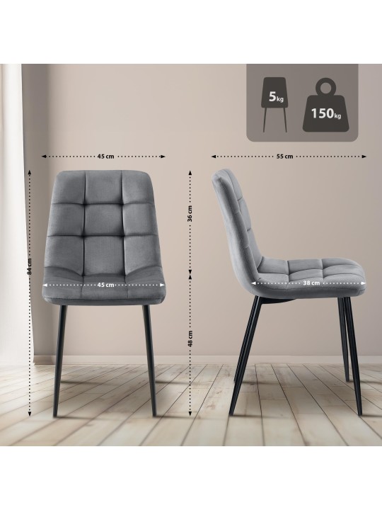 Antibes spisestuestol, mørkegrå