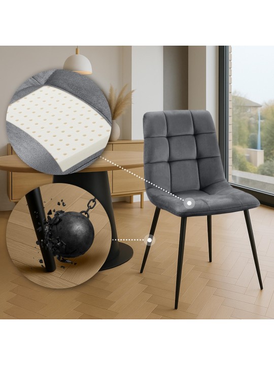 Antibes spisestuestol, mørkegrå