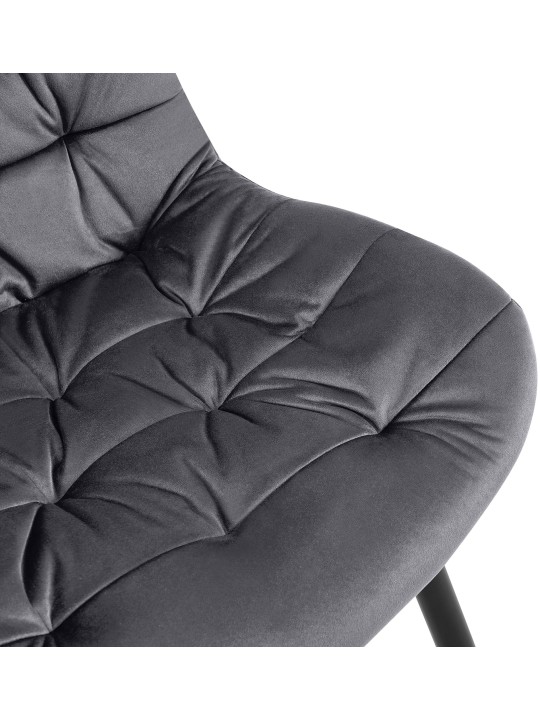 Rossford spisestuestol i fløjl, mørkegrå