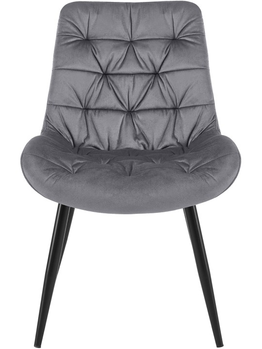 Rossford spisestuestol i fløjl, mørkegrå