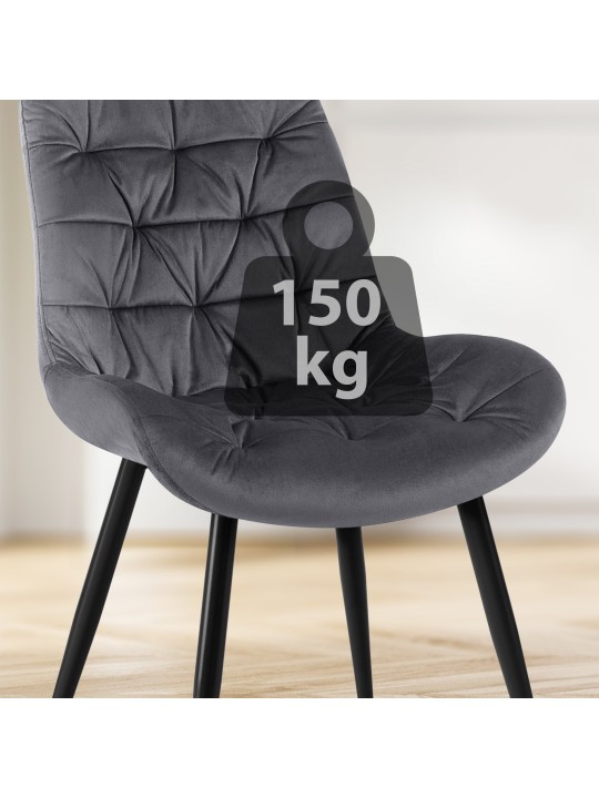 Sæt med 2 Rossford spisestuestole, mørkegrå