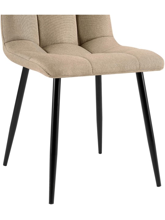 Sæt med 4 spisestuestole Antibes stof, taupe