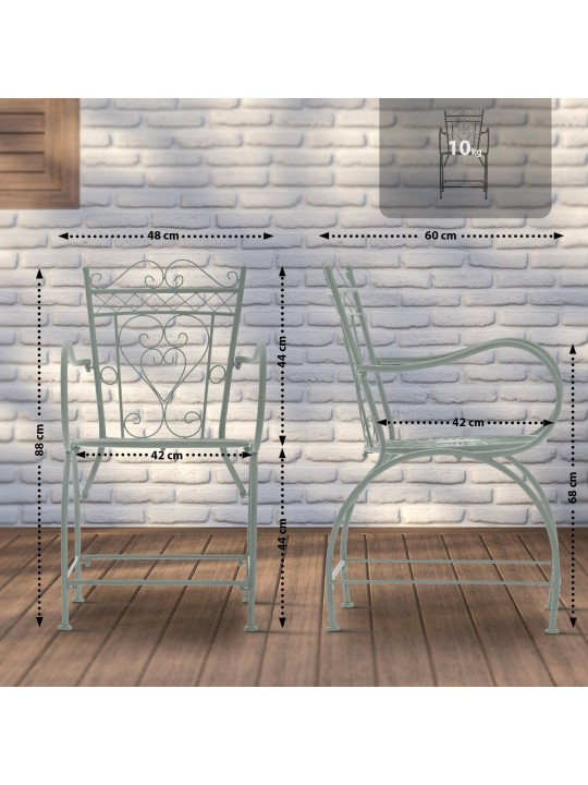 Stol Sheela, antik grøn