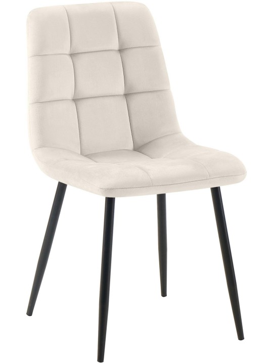 Spisestuestol Tilde fløjl, cremehvid