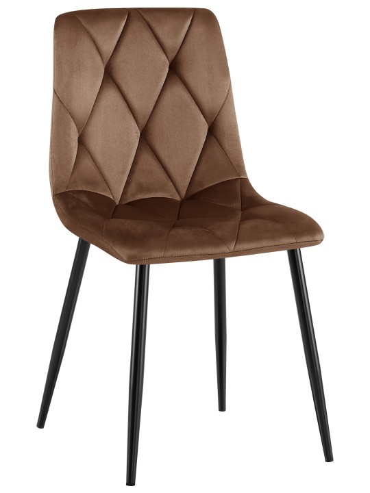 Clairton spisestuestol i fløjl, brun