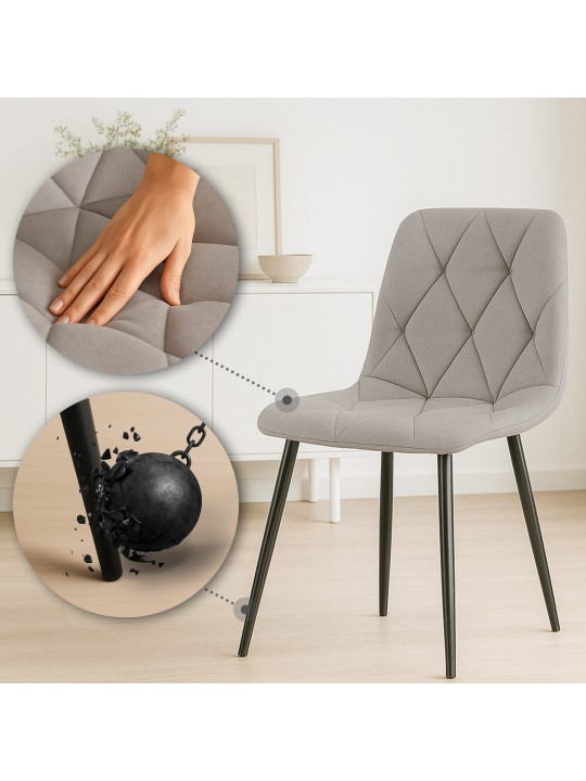 Spisestuestol Clairton stof, lysegrå Spisestuestol Clairton stof, lysegrå