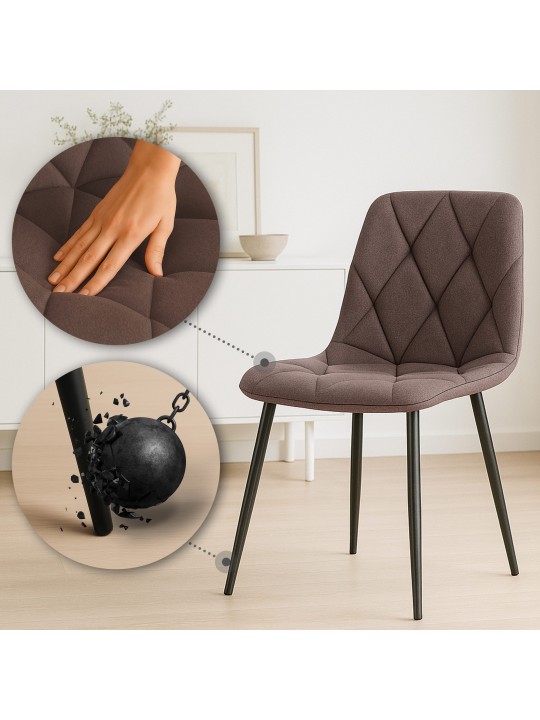 Spisestuestol Clairton stof, brun Spisestuestol Clairton stof, brun