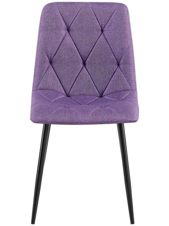Sæt med 2 spisestuestole Clairton stof, lilla