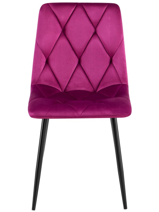 Sæt med 2 spisestuestole Clairton velvet, lilla