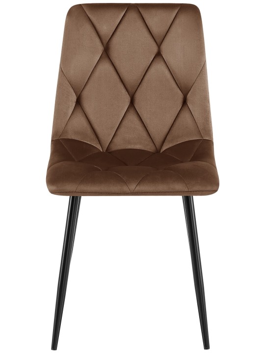 Sæt med 2 spisestuestole Clairton velvet, brun