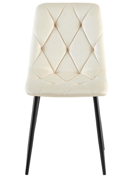 Sæt med 2 spisestuestole Clairton velvet, creme