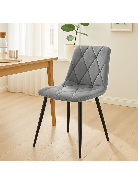 Sæt med 2 spisestuestole Clairton velvet, mørkegrå