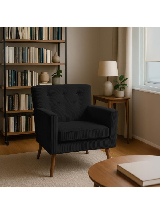 Lænestol Kioni Cord, sort