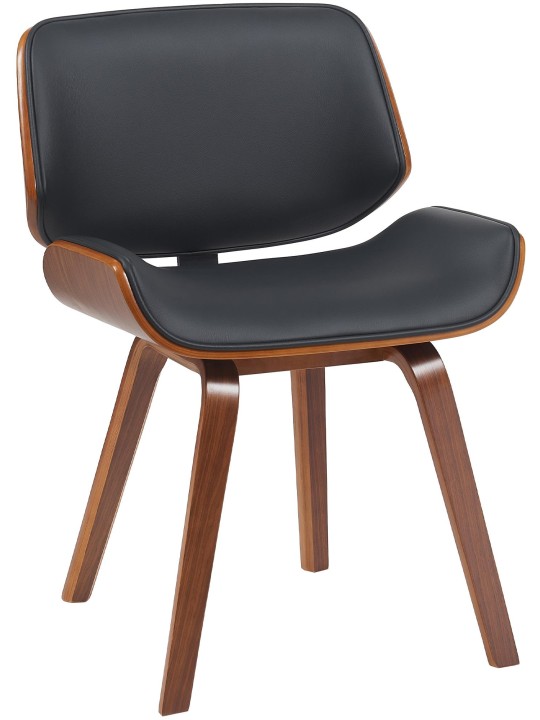 Besøgsstol Beverley imiteret læder, valnød/sort