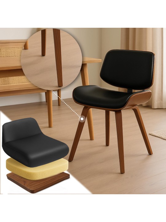 Besøgsstol Beverley imiteret læder, valnød/sort