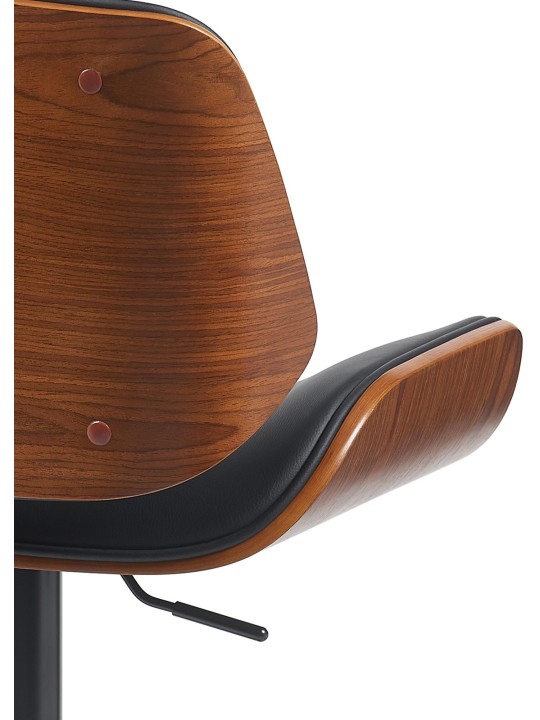 Barstol Beverley B imiteret læder, valnød/sort