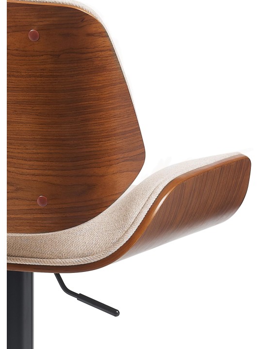 Barstol Beverley B stof, valnød/creme