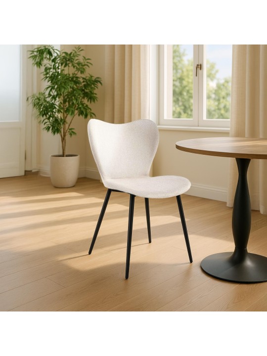 Spisestuestol Maika stof, creme