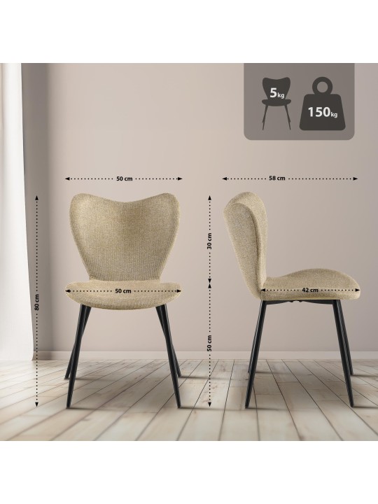 Spisestuestol Maika stof, taupe