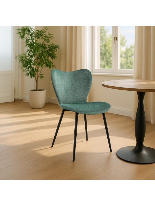 Spisestuestol Maika stof, grøn