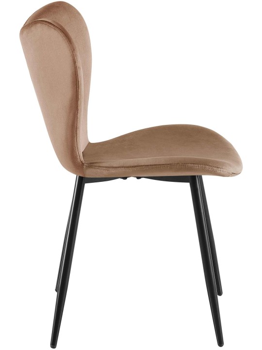 Maika fløjl spisestuestol, brun