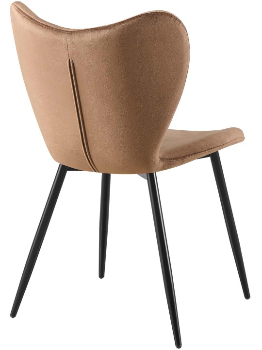 Maika fløjl spisestuestol, brun