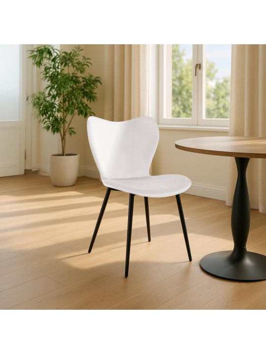 Maika fløjl spisestuestol, grå