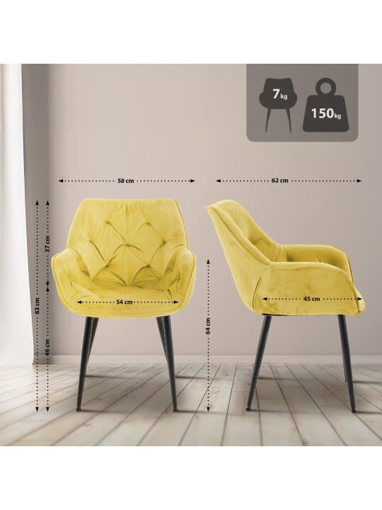 Stol Tanna Velvet, gul