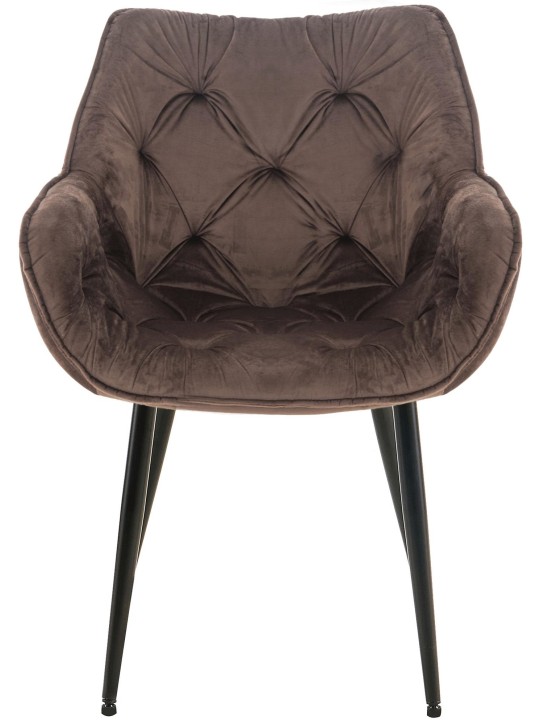 Sæt med 2 stole Tanna velvet, brun