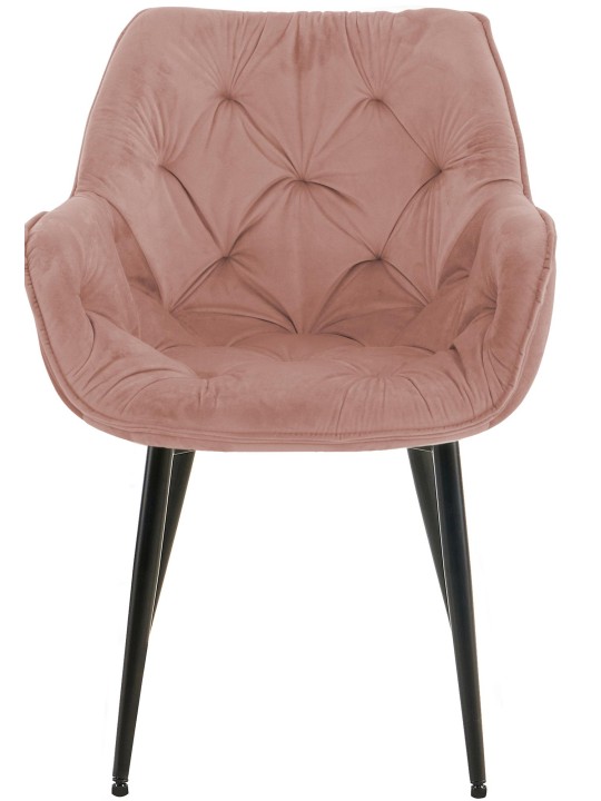 Sæt med 2 stole Tanna velvet, lyserød