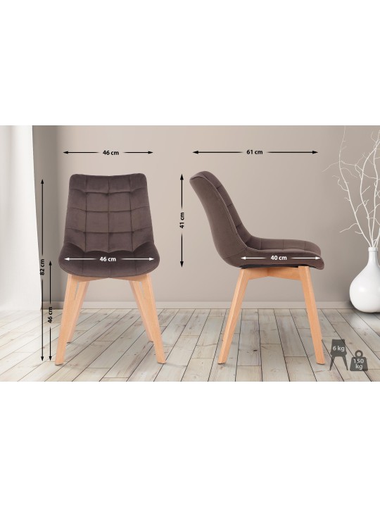 Spisestuestol Passaic fløjl, brun Spisestuestol Passaic fløjl, brun