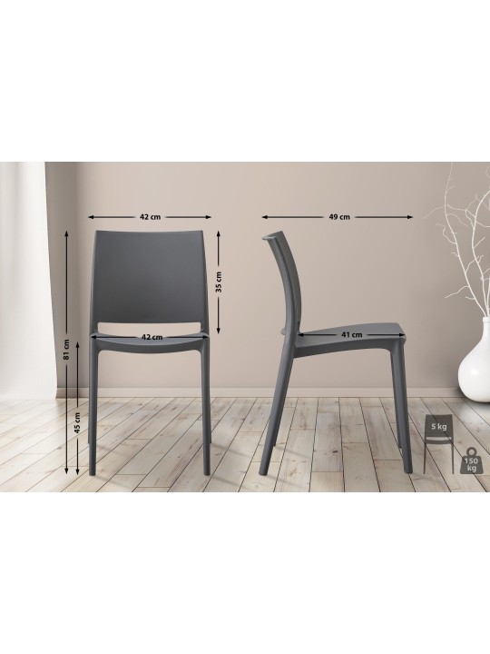 Stol Meton, mørkegrå Stol Meton, mørkegrå