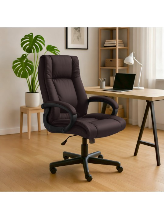 Kontorstol XL Sparta imiteret læder, brun