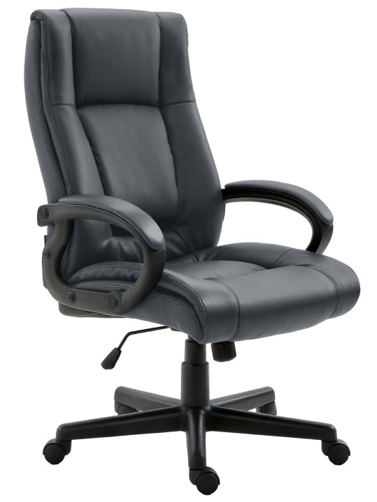 Kontorstol XL Sparta imiteret læder, grå