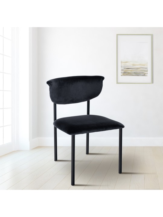 Sæt med 2 besøgsstole Gambell velvet, sort