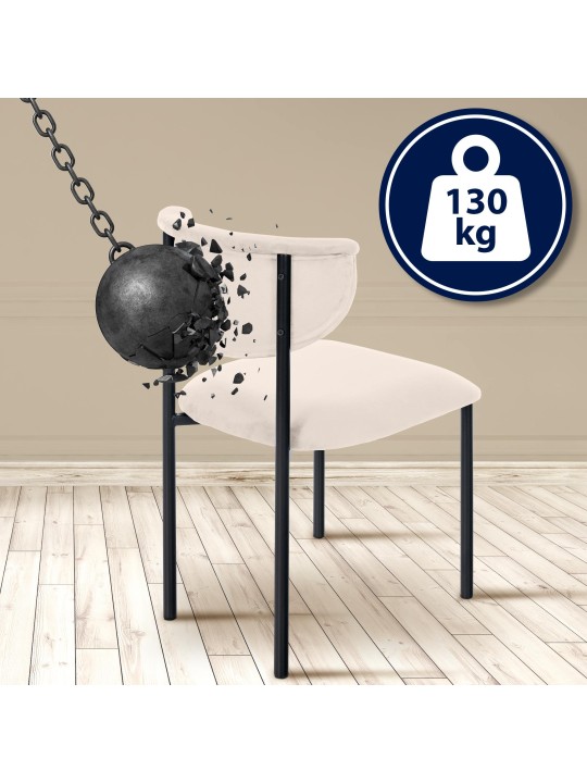 Sæt med 2 besøgsstole Gambell velvet, creme Sæt med 2 besøgsstole Gambell velvet, creme