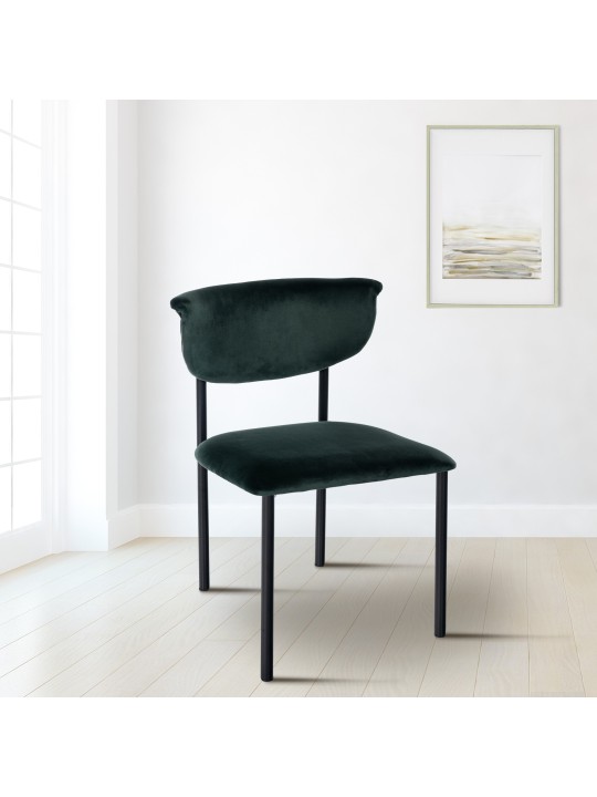 Sæt med 2 besøgsstole Gambell velvet, mørkegrøn Sæt med 2 besøgsstole Gambell velvet, mørkegrøn