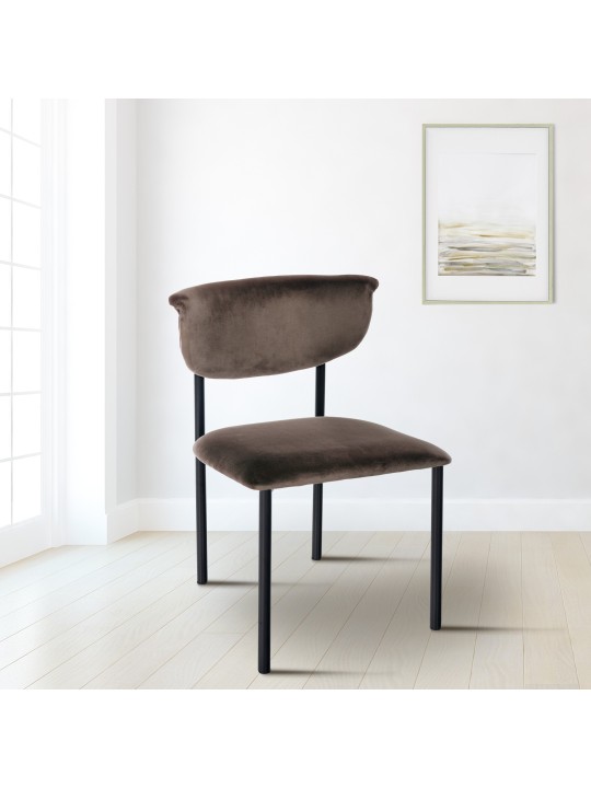 Sæt med 2 besøgsstole Gambell velvet, brun Sæt med 2 besøgsstole Gambell velvet, brun