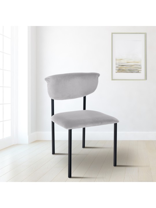 Sæt med 2 besøgsstole Gambell velvet, grå