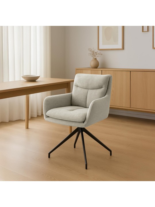 Spisestuestol Somers stof, creme