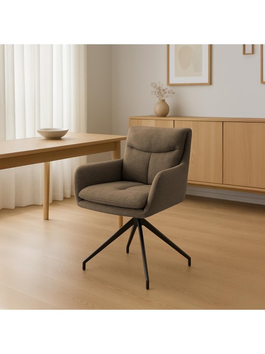 Spisestuestol Somers stof, brun