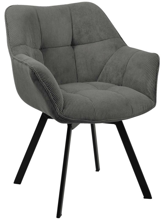 Spisestuestol Jordi Cord, mørkegrå