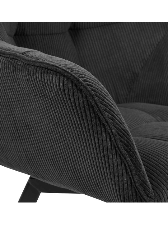 Spisestuestol Jordi Cord, sort