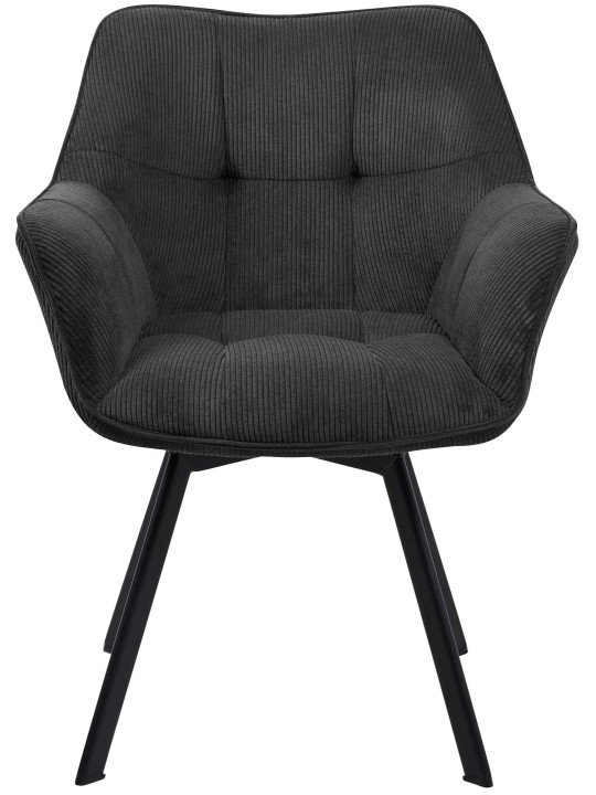 Spisestuestol Jordi Cord, sort
