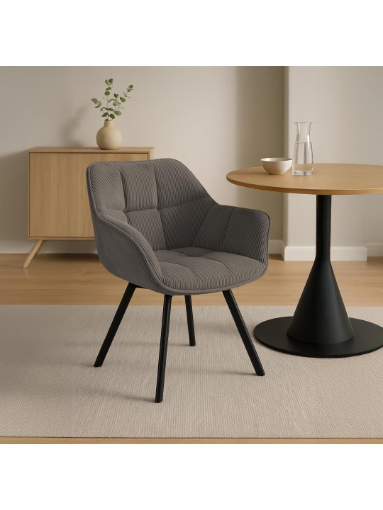 Spisestuestol Jordi Cord, brun