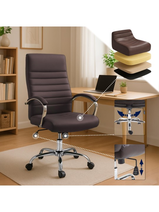 Kontorstol Valais imiteret læder, brun Kontorstol Valais imiteret læder, brun