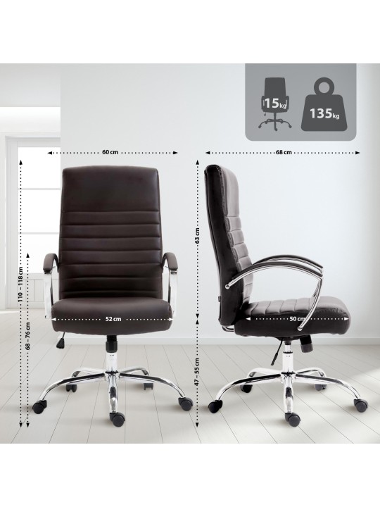 Kontorstol Valais imiteret læder, brun Kontorstol Valais imiteret læder, brun