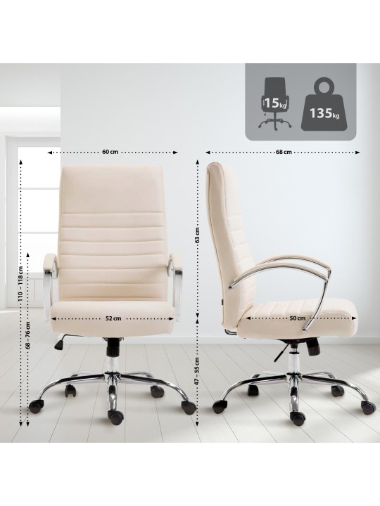 Kontorstol Valais imiteret læder, creme Kontorstol Valais imiteret læder, creme