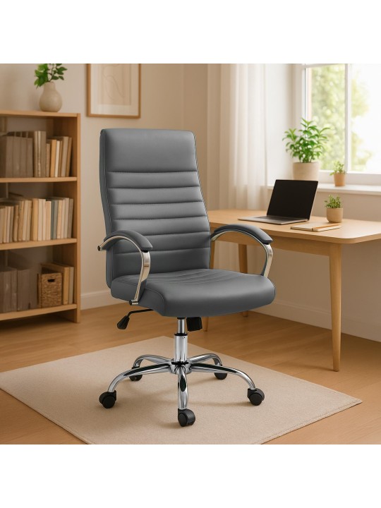 Kontorstol Valais imiteret læder, grå Kontorstol Valais imiteret læder, grå
