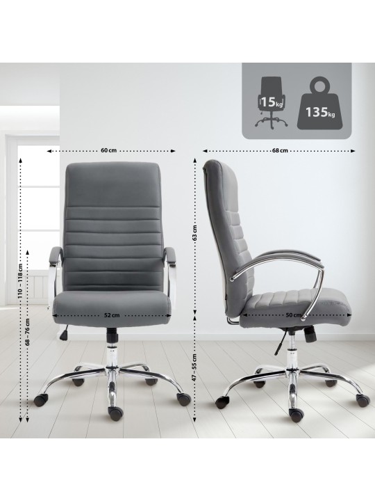 Kontorstol Valais imiteret læder, grå Kontorstol Valais imiteret læder, grå